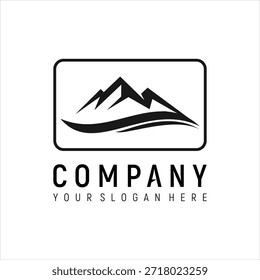 Elemento de diseño de logotipo de Mountain River Plantilla de Vector