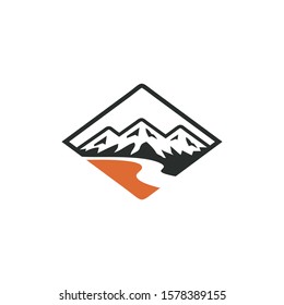 mountain river logo design luxury