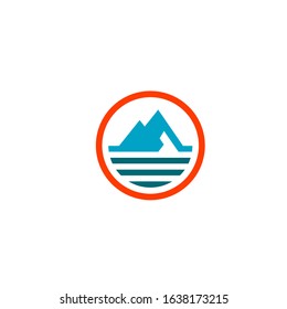 mountain river logo design simple modern