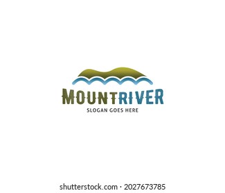 Plantilla de diseño de logotipos de ríos de montaña