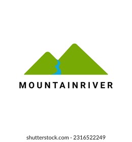 Mountain river logo design template