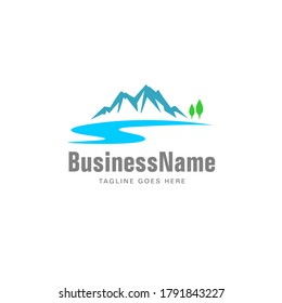 Mountain River Logo - Landscape Template