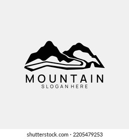 Mountain with river logo template