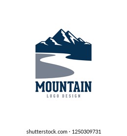 Mountain And River Logo Vector, Mountain Logo, River Logo Design Logo Template And Illustration