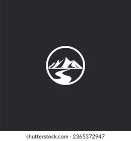 mountain river logo vector image