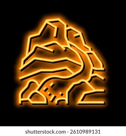 mountain river neon light sign vector. mountain river illustration