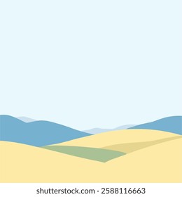 mountain and river scenery vector