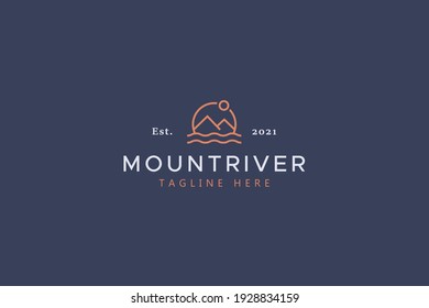 Mountain And River Simple Logo Template