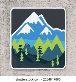 mountain and river stickers logo