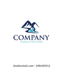 Mountain River Vector Logo Design