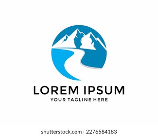 Mountain River Vector Logo design