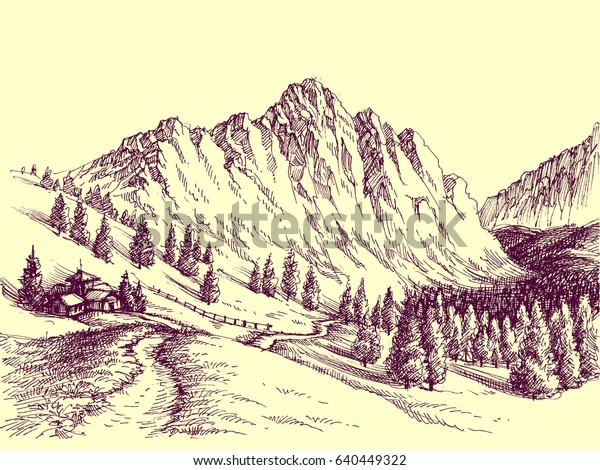 山道 高山帯のシーンイラスト のベクター画像素材 ロイヤリティフリー 山道 高山帯のシーンイラスト のベクター画像素材 ロイヤリティフリー