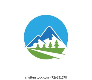 Mountain road business logo design template
