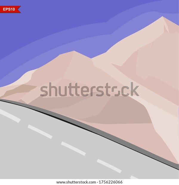 Mountain and road design Natural landscape\
background with\
vector