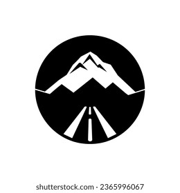 Mountain road icon isolated on white background