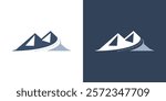 Mountain road icon logo vector flat silhouette design isolated