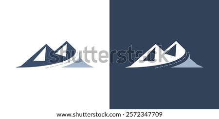Mountain road icon logo vector flat silhouette design isolated