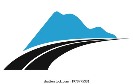Mountain road logo icon vector isolated on white background