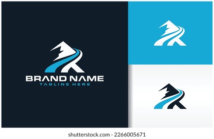 Mountain Road Logo Letter R Vector