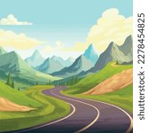 mountain road in the mountains vector