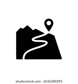 Mountain road with switchback curves winding through rocky terrain