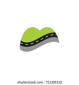 mountain and road symbol logo vector