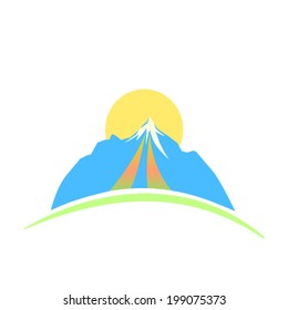mountain and road vector
