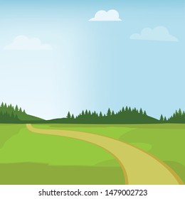 Mountain road vector illustration. Mountain landscape with winding road. Mountain background. Summer road