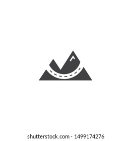 Mountain road. Vector logo icon template