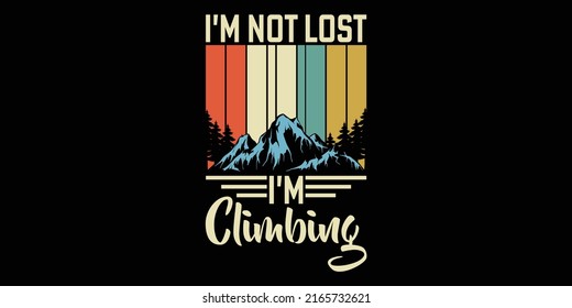 Mountain Rock Climbing Climber Gift Funny Retro Vintage Climbing T-shirt Design