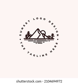 Mountain rock and hills icon simple clean logo design inspiration