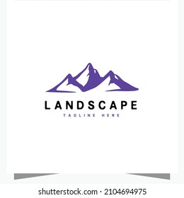 Mountain rock and hills icon simple clean logo design inspiration