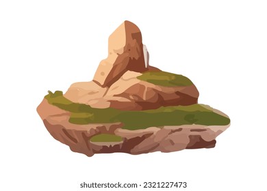 mountain rock island vector illustration
