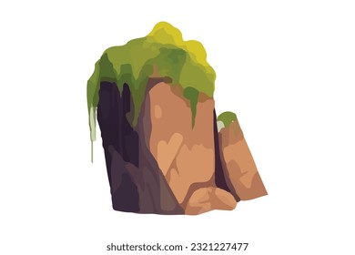 mountain rock island vector illustration