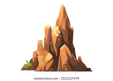 mountain rock island vector illustration