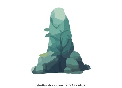 mountain rock island vector illustration