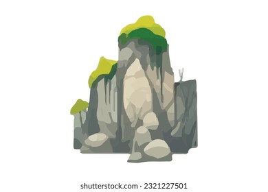 mountain rock island vector illustration