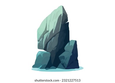 mountain rock island vector illustration