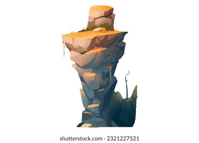 mountain rock island vector illustration