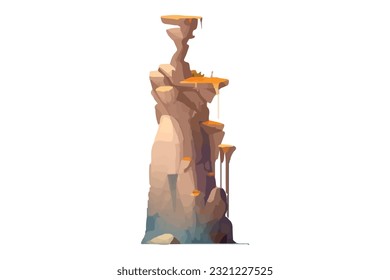 mountain rock island vector illustration