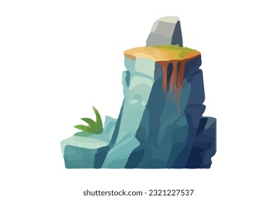 mountain rock island vector illustration