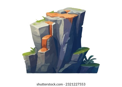 mountain rock island vector illustration