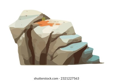 mountain rock island vector illustration