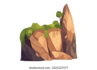 mountain rock island vector illustration