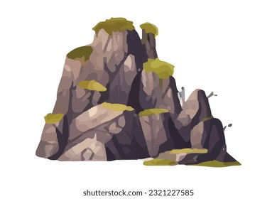 mountain rock island vector illustration