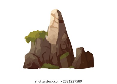 mountain rock island vector illustration