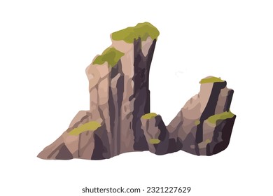 mountain rock island vector illustration