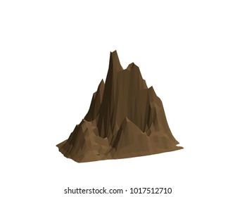 Mountain rock. Isolated on white background. 3d Vector illustration.