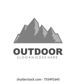 Mountain rock logo design template