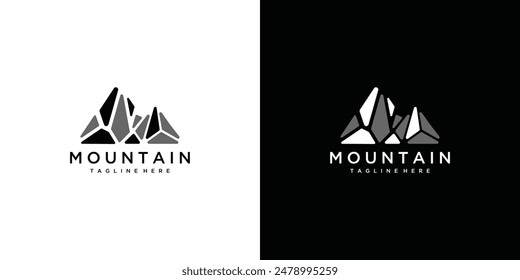 Plantilla de diseño de Vector con logotipo de mountain rock	
